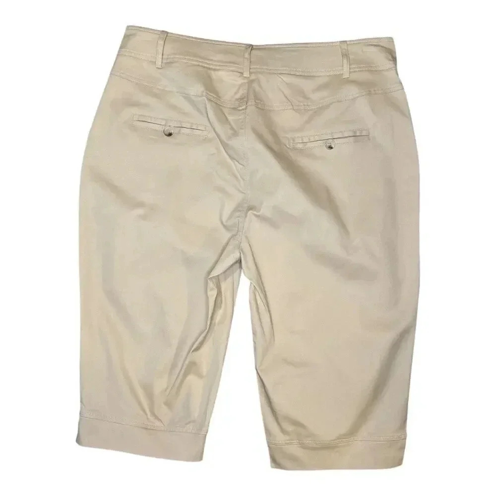 NEW Flamingo Women's Beige Bermuda Shorts XL Casual Summer Relaxed‎ Fit NWT